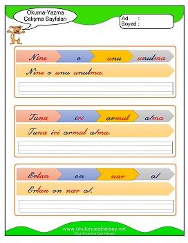 u sesi Grubu Çalışma Sayfaları